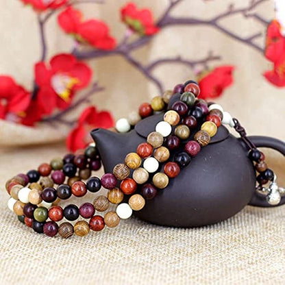 Wooden Beads Bracelet Tibetan Buddhist Mala prayer beads Necklace for Women Men