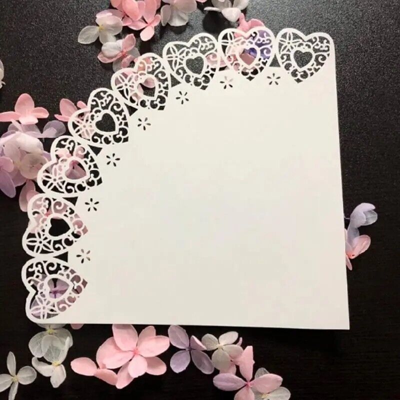 Confetti Cones 50Pcs Laser Cut Love Heart Lace Laying Candy Wedding Party Favors