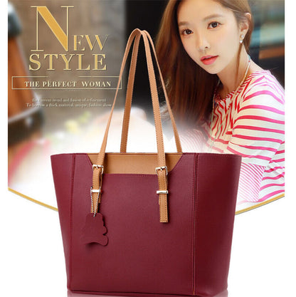 2PCS Women's Ladies Handbag Big Shoulder Messenger Tote Crossbody Bags Purse