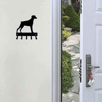Doberman Dog Key Rack Hanger Wall mounted Hook up Artwork Shape decoration