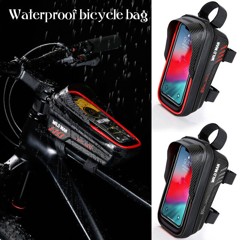 Rainproof Bicycle Front Cell Phone Holder Touchscreen Tube Cycling Saddle Bag US