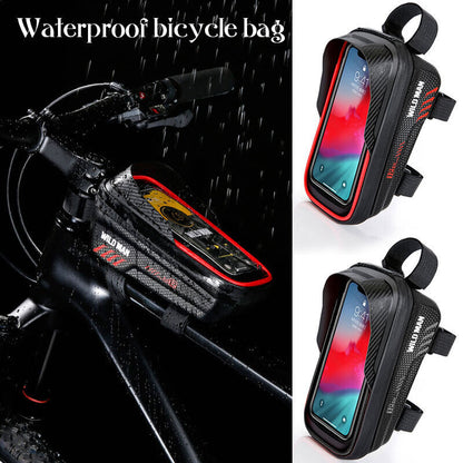 Rainproof Bicycle Front Cell Phone Holder Touchscreen Tube Cycling Saddle Bag US