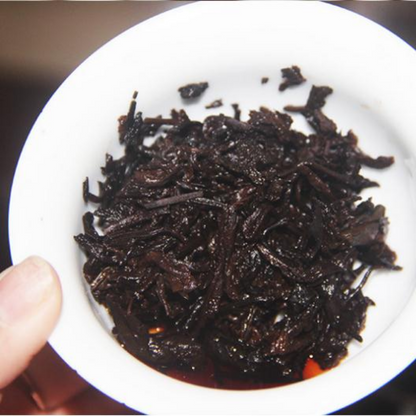 357g Bulang Pu-erh Cooked Tea Yunnan Qizi Ripe Puerh Tea Cake Chinese Pu'er Tea