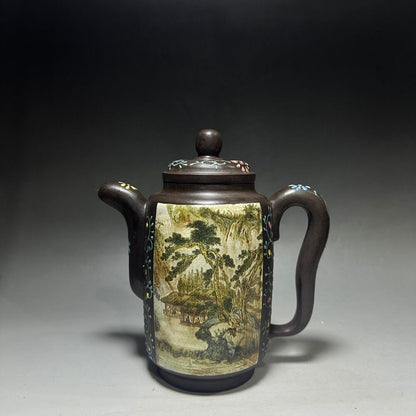 Chinese Yixing Zisha Clay Handmade Exquisite Teapot (吉直壶 底款：陈鸣远)