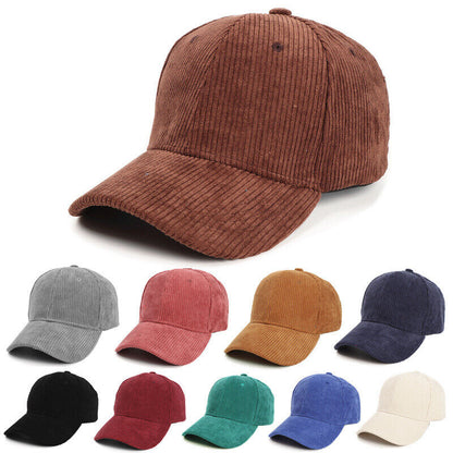 Unisex Corduroy Baseball Cap Snapback Hat Trucker Hat Peaked Cap Adjustable*US