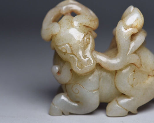 Chinese Natural Hotan Jade Carving Exquisite Crane Statue Figurine Collectible