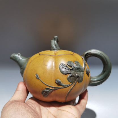 Chinese Yixing Zisha Clay Handmade Exquisite Teapot（南瓜壶 低款：蒋蓉）