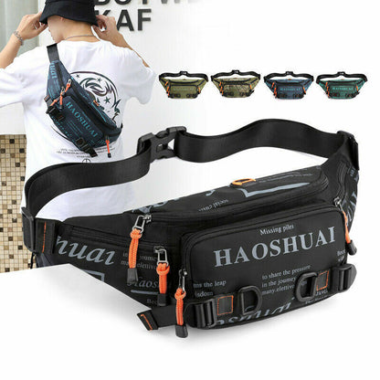 Letter Waist Bags For Men Nylon Waist Packs Belt Bag Fanny Pack Chest Bags