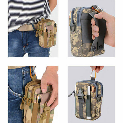 Men Waist Pack Bum Bag Black Pouch Waist Packs Molle Nylon Wallet Travel Tool