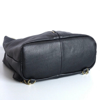 Leather Women Backpack Women's Shoulder Bag Black Leather Handbags Travel Bag