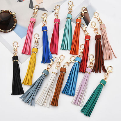 PU Leather Tassel Key Chain Handbag Bag Purse Accessories Pendant Keyring Gift