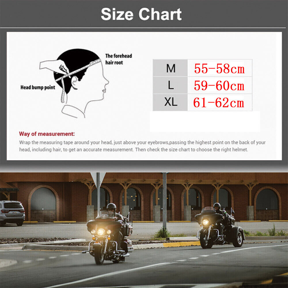 NEW Vintage Motorcycle Helmet Fashion Reversible Skull Half-Helmet For Men Women