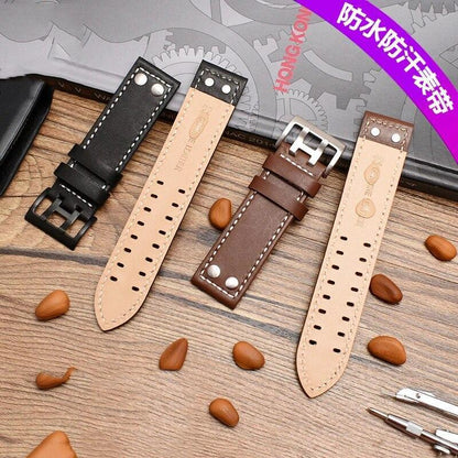 Genuine Leather Watches Straps For Hamilton Khaki Aviation H77755533 H77616533