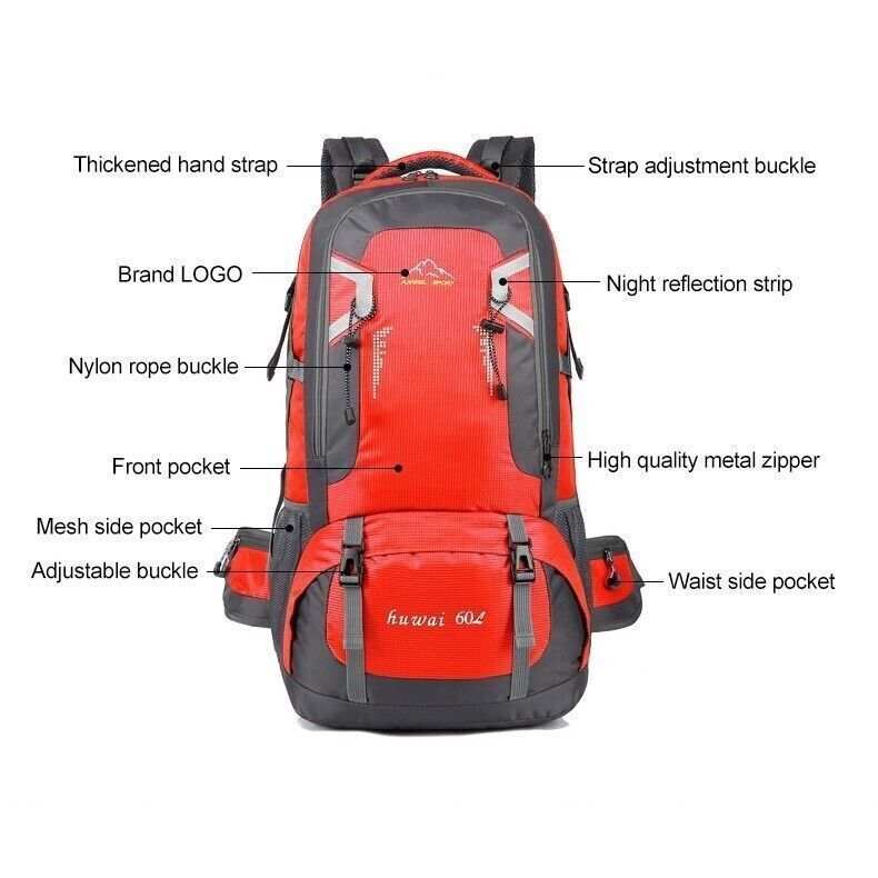 Travel Backpack Camping Trekking Bag Man Woman Hiking Cycling Backpack