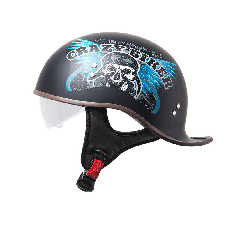 Fashion Helmet Retro Lightweight Open Face Motorcycle Helmet with Internal Visor