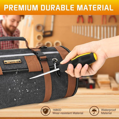 Roll Up Tool Bag Organizer 5 Detachable Bags Portable Outdoor Gear Hand Tools