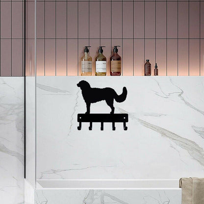 Goldendoodle Dog Key Hooks Wall Mounted Hook Up Keychain Holder Artwork