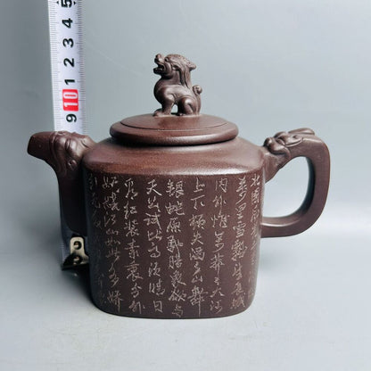 Chinese Yixing Purple Clay Teapot Tea Set Pot Zisha Ceramic Cute Decor Figurine