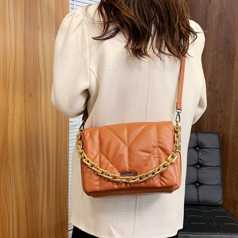 Winter Padded Bags Women Cotton Shoulder Bag Women Crossbody Pack