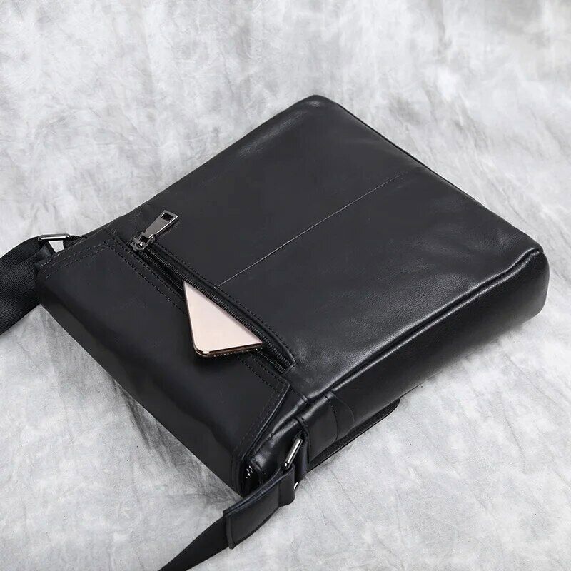 Leather Men's Shoulder Bag Layer Crossbody Bag Backpack