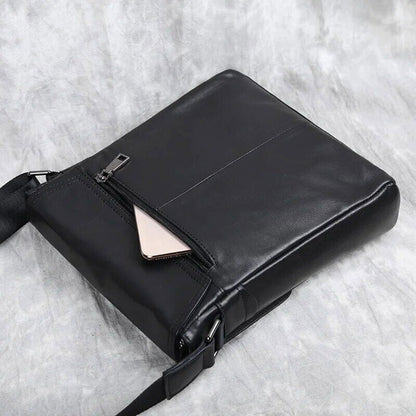 Leather Men's Shoulder Bag Layer Crossbody Bag Backpack