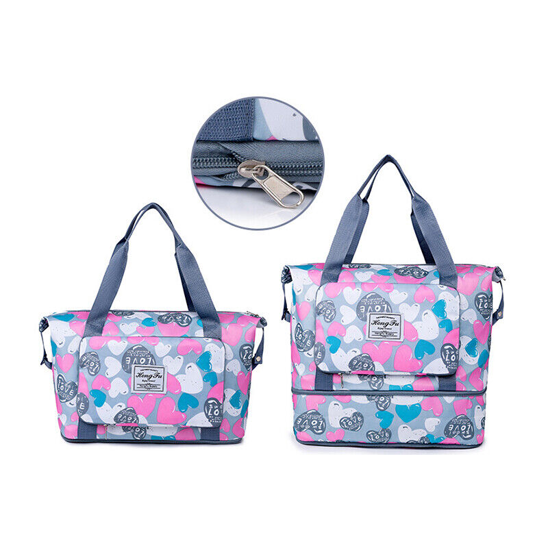 Printed Dry Wet Separation Gym Bag Extensible Waterproof Travel Sports Fitness