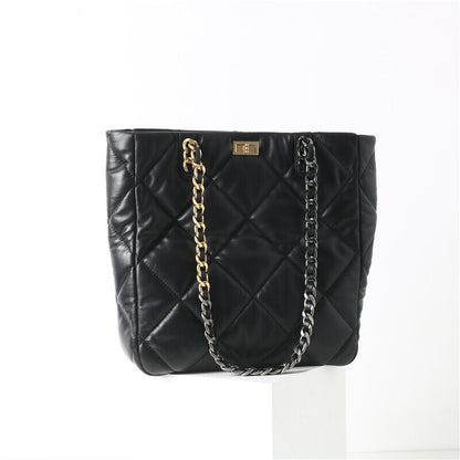 Quilted Lambskin Leather Shoulder bag Tote Purse Chain Top Handles Handbag