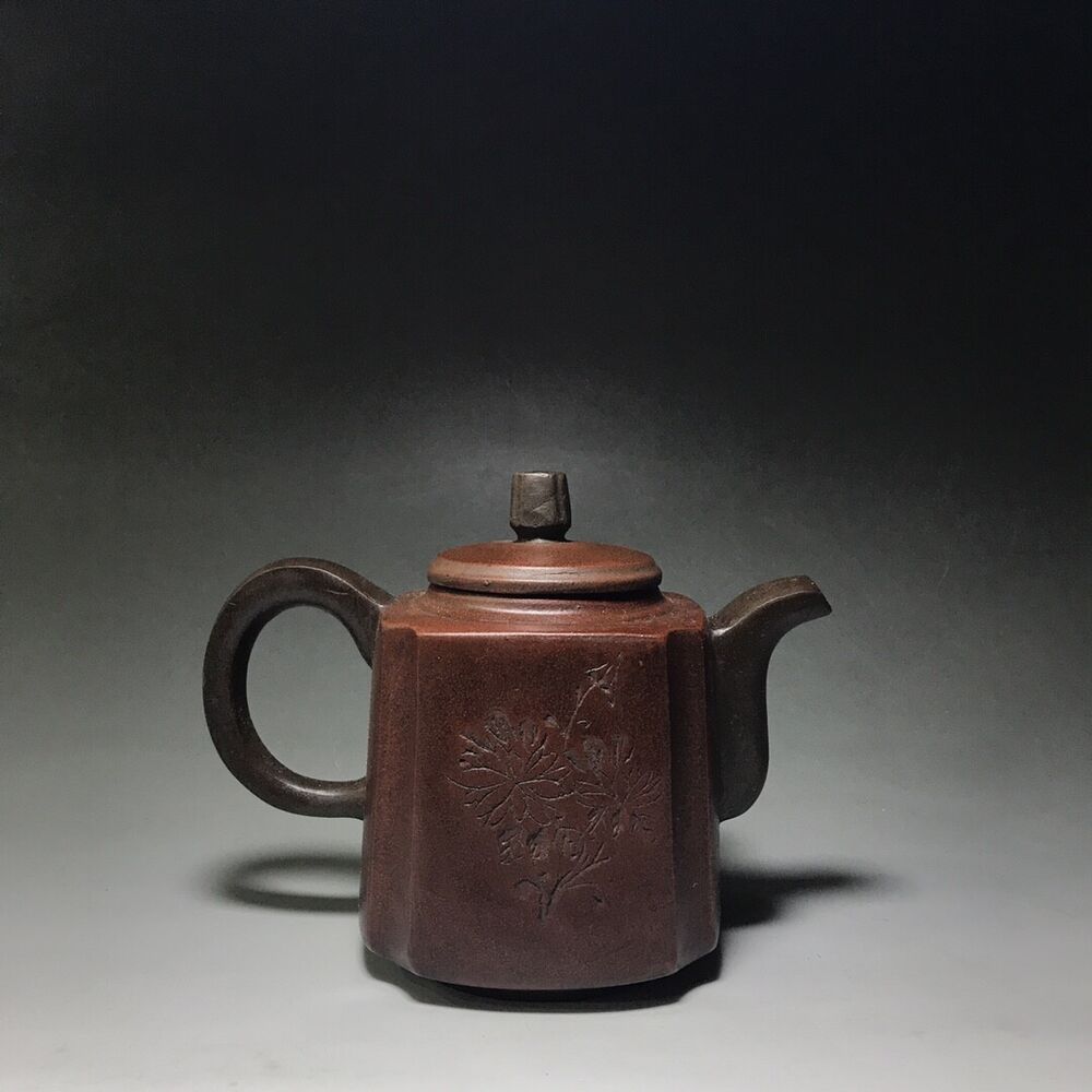 Chinese Yixing Zisha Clay Handmade Exquisite Teapot （高四方抽角 底款：时大彬）