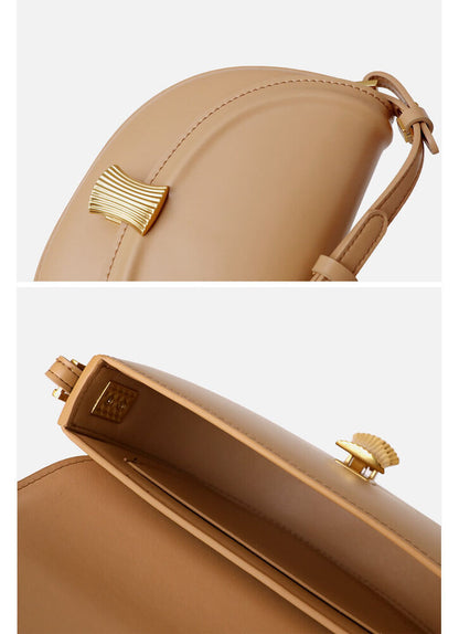 Small Mini Real Leather Flap Saddle Bag Shoulder Purse Clutch Crossbody Fasshion