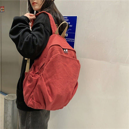 Backpacks Women Zipper School Bag Canvas Simple All-match Vintage Korean