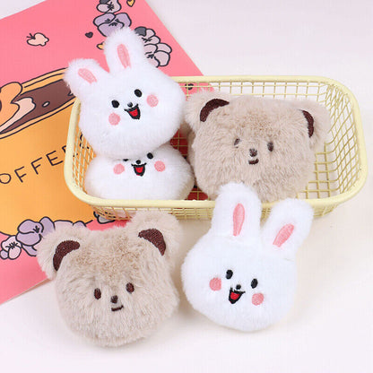 Nerdy Bear Happy Rabbit Cartoon Plush Doll Brooch Student School Bag Decoration