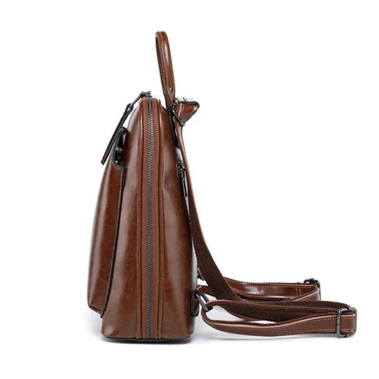 100% Genuine Leather Women's Backpack Travel Bag Rucksack Crossbody Handbags