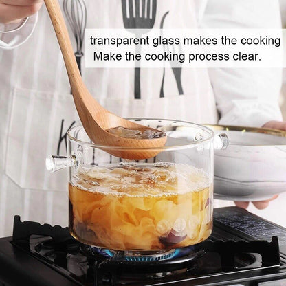 1.6L Heat-Resistant Porridge Pot 15x18cm Transparent Glass Home Soup Stocks Bowl