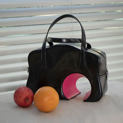 Geometric Shoulder Bag Fashion Messenger Bag Synthetic Leather Tote Purse Square