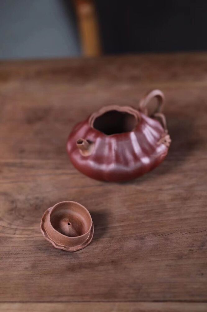 230cc chinese Yixing Handmade Zisha QingShui clay Teapot Pumpkin Hu Tea Pot