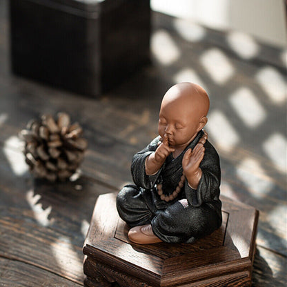 Zisha Purple Clay Tea Pet Creative Shaolin Gongfu Boy Posture Monk Tea Play New