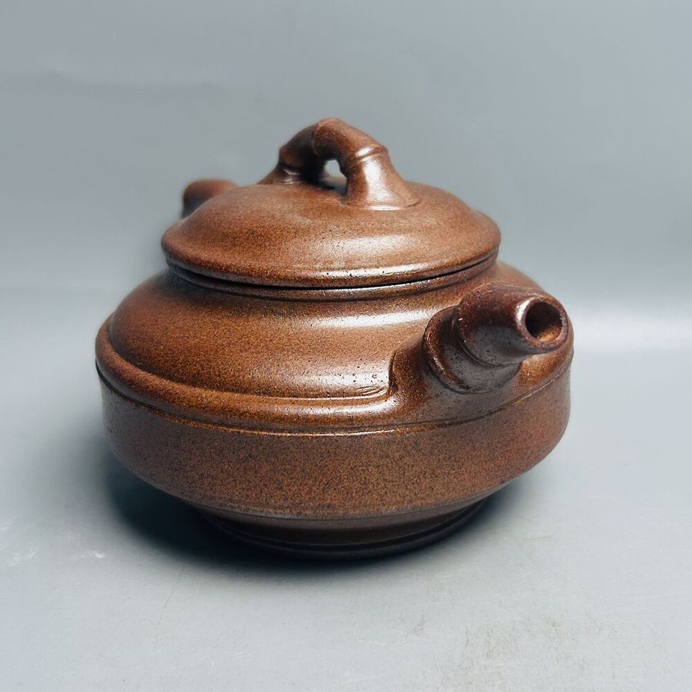 Vintage Chinese Yixing Purple Clay Teapot Zisha Ceramic Bamboo Teaware Collector