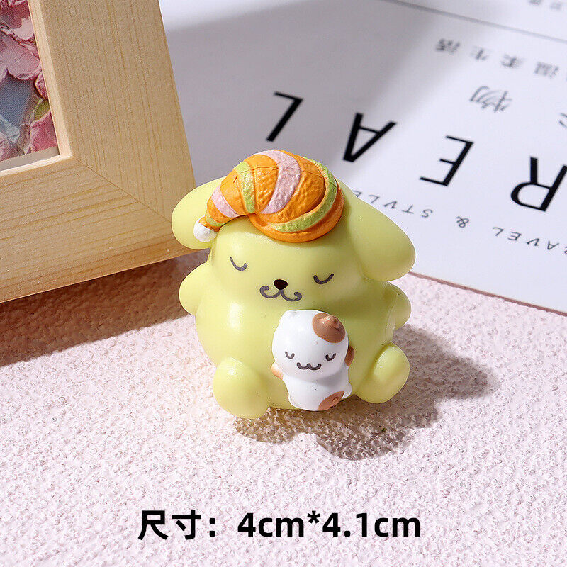 5pcs Kuromi My Melody Cinnamoroll Sleeping Figures Hello Kitty Pochacco Doll Toy
