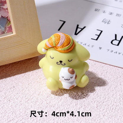 5pcs Kuromi My Melody Cinnamoroll Sleeping Figures Hello Kitty Pochacco Doll Toy