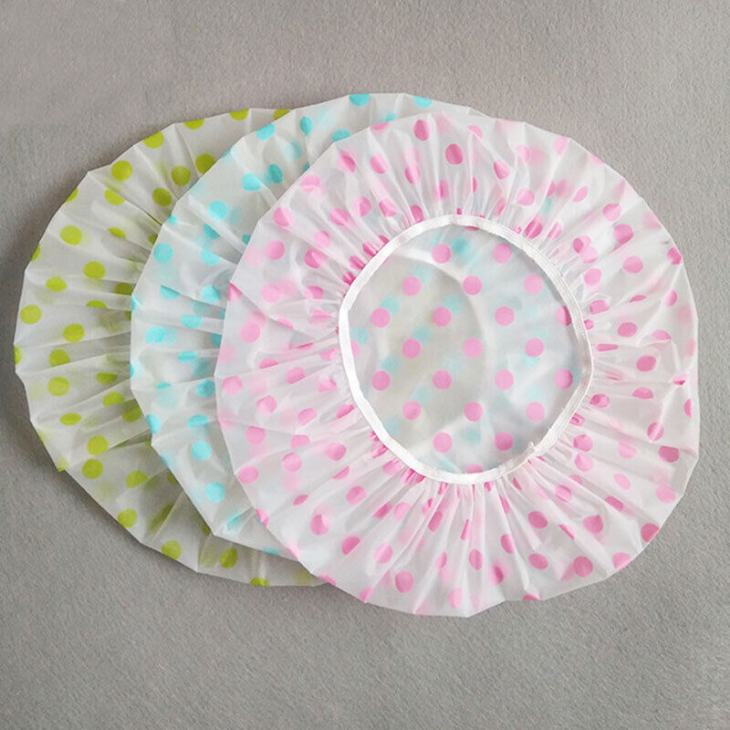 10pcs Waterproof Shower Cap Thicken Bath Hat Bathing Clear Hair Elastic Cap Hats