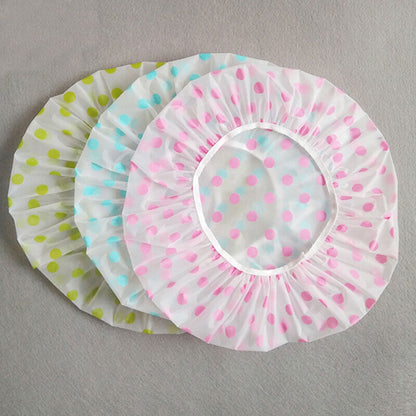 10pcs Waterproof Shower Cap Thicken Bath Hat Bathing Clear Hair Elastic Cap Hats