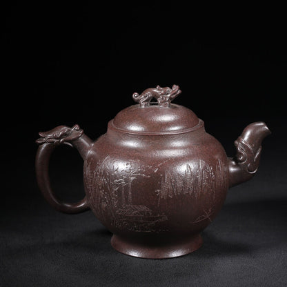 Chinese Yixing Zisha Clay Handmade Exquisite Teapot （龙腾 底款：杨鹏年）