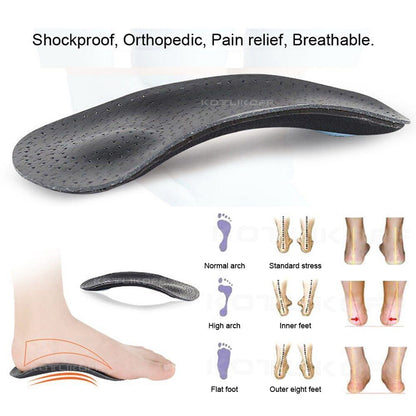Women Men Shoe Insoles Leather Half/Full Pad Orthopedic Breathable Sole Inserts