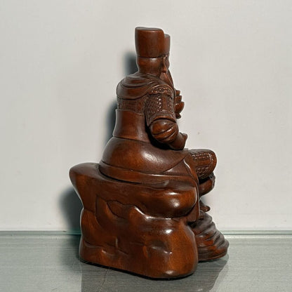 Antique Chinese Boxwood Carved Figure Figurines Home Decor Statue Sculptures Art