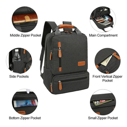 3pcs Backpack Set Women Men Laptop Backpack Shoulder Bag Travel School Business