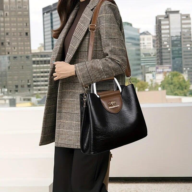 Bolso De Cuero Para Mujer Bolsa Moda Lujo Hombro Mano Cartera Bandolera Elegante
