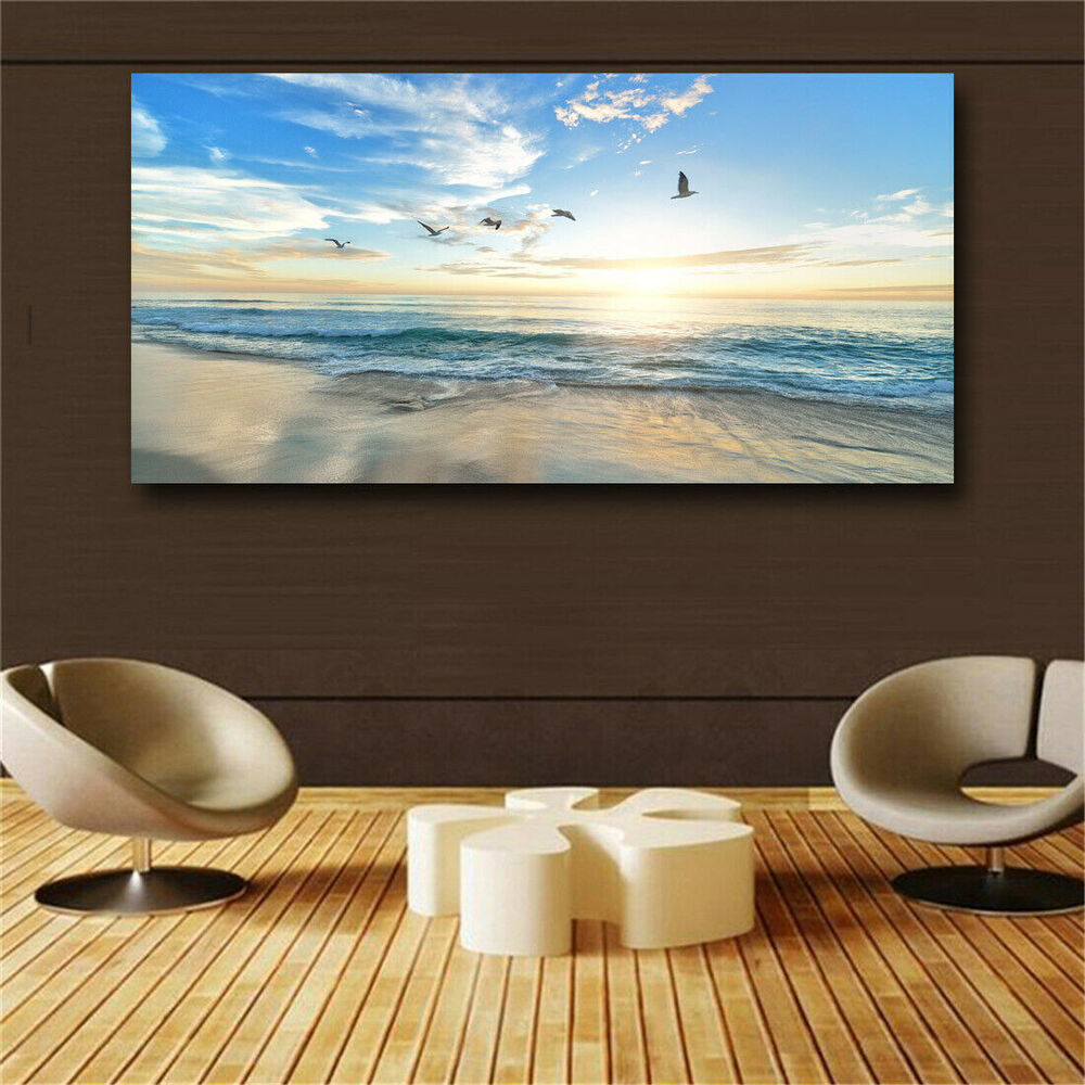 Large art prints Home Decor Canvas Painting Wall Art Beautiful Seascape Seagull