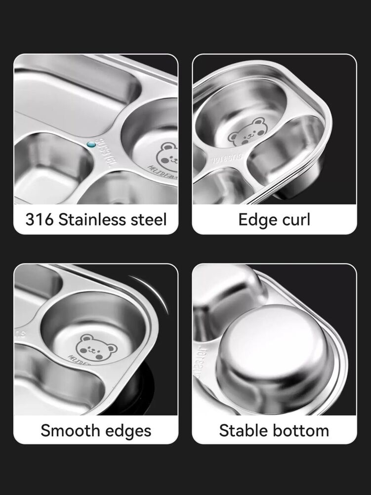 Lunch Box 316 Stainless Steel For Outdoor Kids Food Bento Compartment Containers