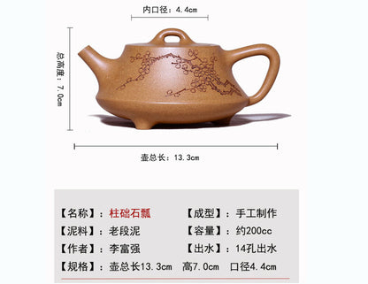 200cc chinese Yixing Handmade Zisha teapot Duan Clay ShiPiao Gongfu Hu Tea Pot