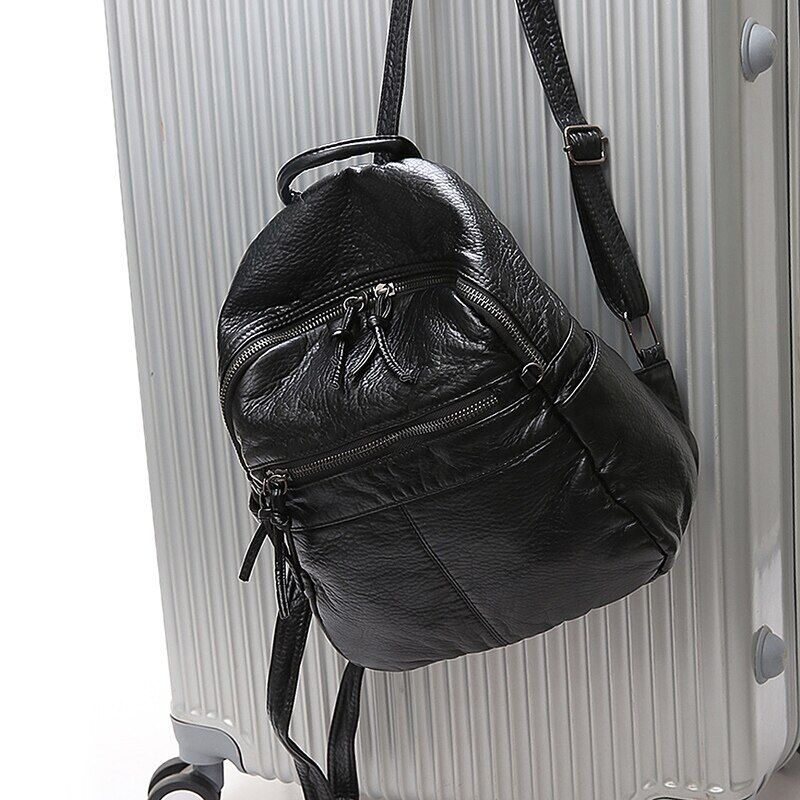 Pu Leather Women Backpack Student School Bag Travel Backpack Shoulder Bag